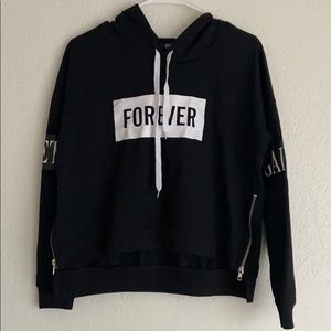 Black Zoel Hoodie with Side Zippers